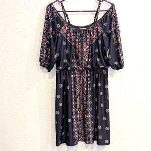 Cold Shoulder Dress | Maurice's | Sz M | Navy & purples